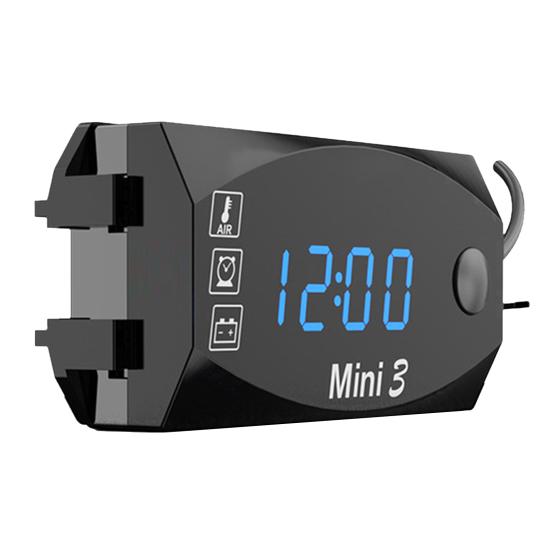 3 в 1 электронные часы, универсальные мотоциклетные вольтметр, термометр, дисплей для часов