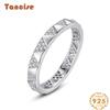 Tancise Classic 925 Sterling Silver  Zircon Ring Ladies Jewelry Wedding Promise Party Gift