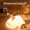 Cute Rabbit Silicone Night Lamp Touch Sensor Big Face Rabbit Pat Night Light Timing USB Rechargeable Light for Kids Gift