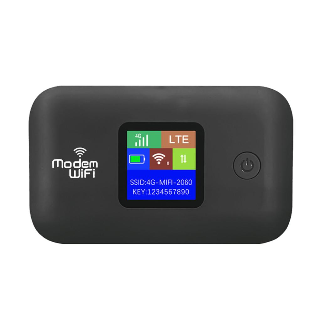 4G WiFi Mobile Hotspot Support 10 Connected Users 300Mbps Portable Wireless Router with SIM Card Slot Color Screen