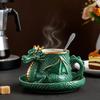 Кофейная кружка в форме дракона, сделанная вручную из смолы, коллекционная, мифическое существо в стиле дракона, декор для кухни