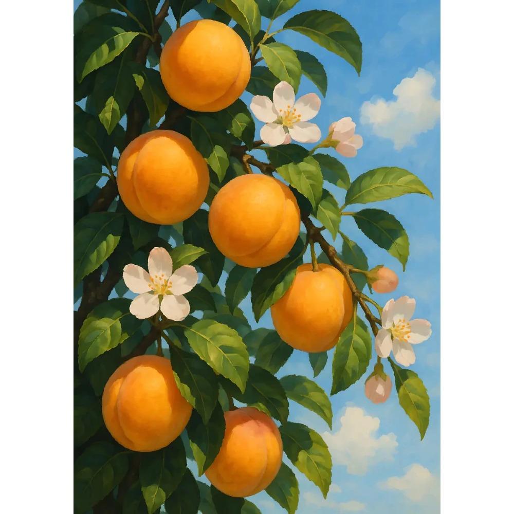 Fruit Orchard Posters Olive Branch Peach Tree Ripe Kiwi Fruit Modern Prints Canvas Painting Wall Picture Home Living Room Decor