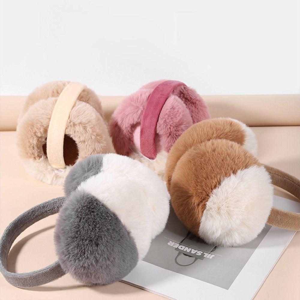 Цветная строчка Грелка для ушей Плюшевая защита для ушей Муфты для ушей Милые зимние муфты для ушей для женщин и девушек