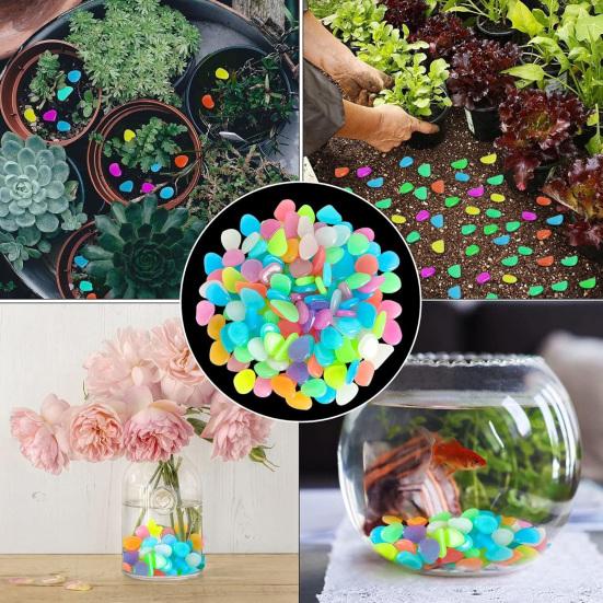 Resin Glow-in-the-Dark Pebbles, Night Guide Luminous Stones, Decorative Aquarium Fish Tank Rocks, Glow in The Dark Garden Stones, Glowing Stones for
