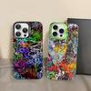 Крутая арт-чехол с граффити для iPhone 16 15 14 13 12 11 Pro Max X XR XSMAX Матовый ударопрочный задний чехол
