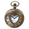 JewelryWe Pocket Watch Skeleton Heart Pendant Antique Style Retro Pocket Watch Pendant Necklace Clock Suitable for Men and Women Gentlemen Cosplay