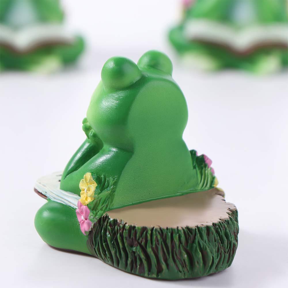 3pcs Green Frog Potted Mat Cartoon Animal Statue  Micro-landscape Accessories