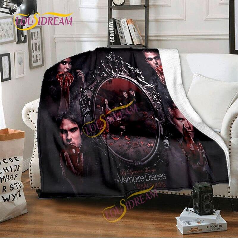 Фланелевое одеяло с 3D принтом «Дневники вампира», офисное одеяло для обеденного перерыва, одеяло для дивана-кровати, одеяло для пикника