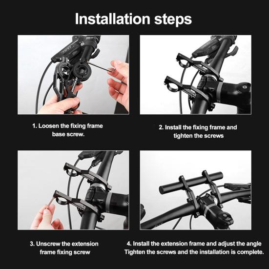 Aluminum Alloy Bicycle Handlebar Extender Quick Installation Handlebar Extension Bracket for Bike Light Phone Code Handlebar Cross Bar