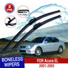 For Acura EL 2001-2005 Car Windshield Wiper U-type Soft Rubber Frameless Bracketless Car Wipers 21"+19"