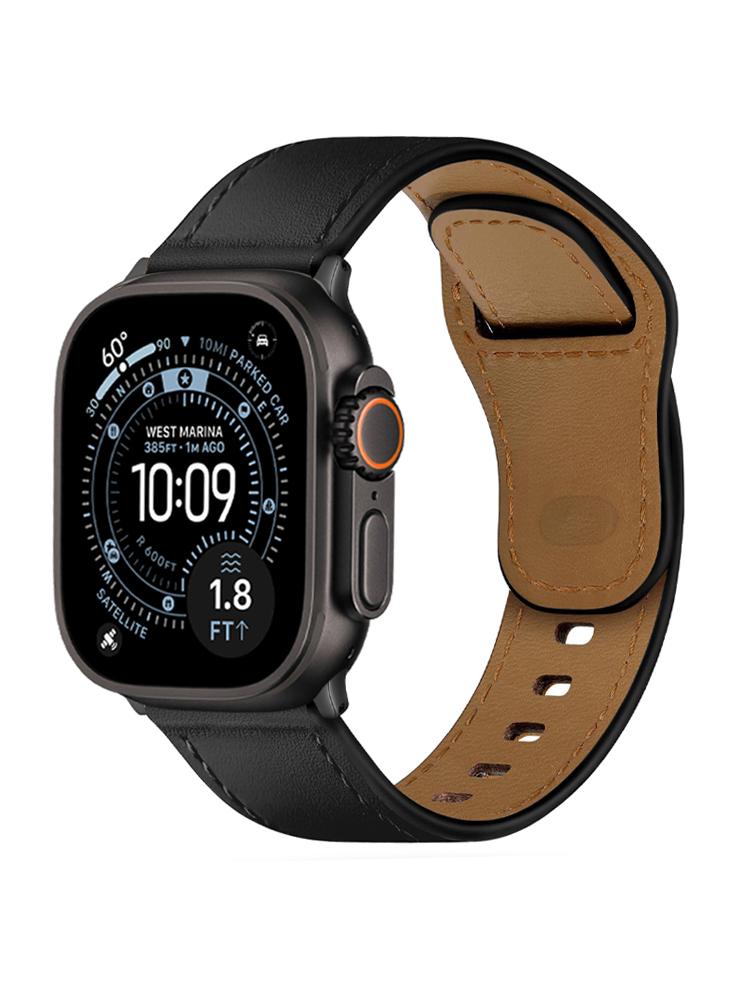 Ремешок из натуральной кожи для Apple Watch Ремешки 46 мм 49 мм 45 44 42 41 40 38 мм Correa Браслет iWatch Серии 11/10/9/8/7/6/SE/Ultra