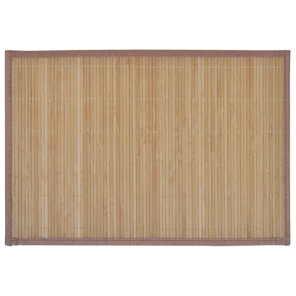 6 Bamboo Table Runners 30 x 45 cm Brown