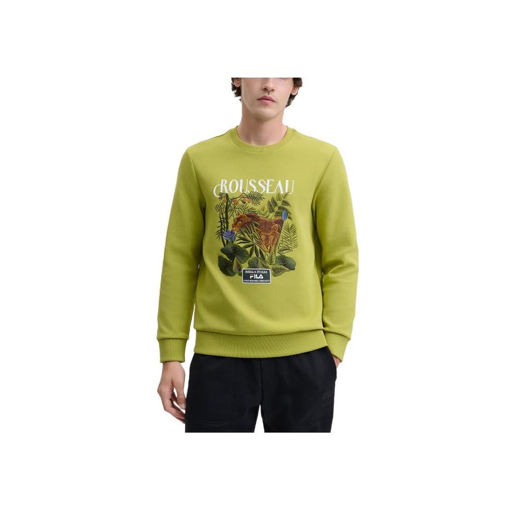 Новый мужской свитшот FILA x LUSUO Изумрудно-желто-зеленый F11M448212F-LG