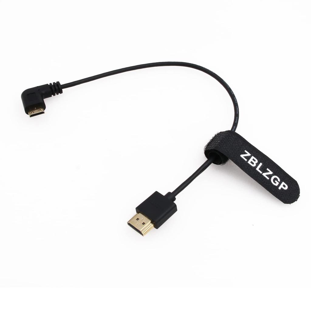 ZBLZGP 8K HDMI Тип A HDMI Плетеный Спиральный Совместимый с Canon и Blackmagic Pocket Cinema Cameras Mini HDMI к Кабелю, 2.1 Прямоугольный Правый/Левый, Sony,