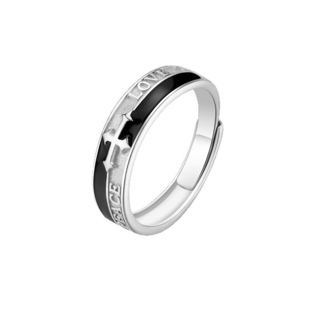 Adjustable Cross Ring, Stainless Steel Punk Jewelry for Women Men, Comfort Fit Daily Wear Gift Idea