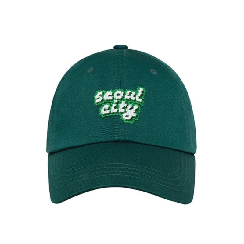 Шляпа LOLONG SEOUL CITY с вышивкой гладью - ЗЕЛЕНАЯ