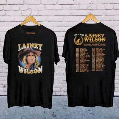 Винтажная футболка Lainey Wilson, Футболка унисекс с логотипом тура Lainey Wilson Whirlwind 2025