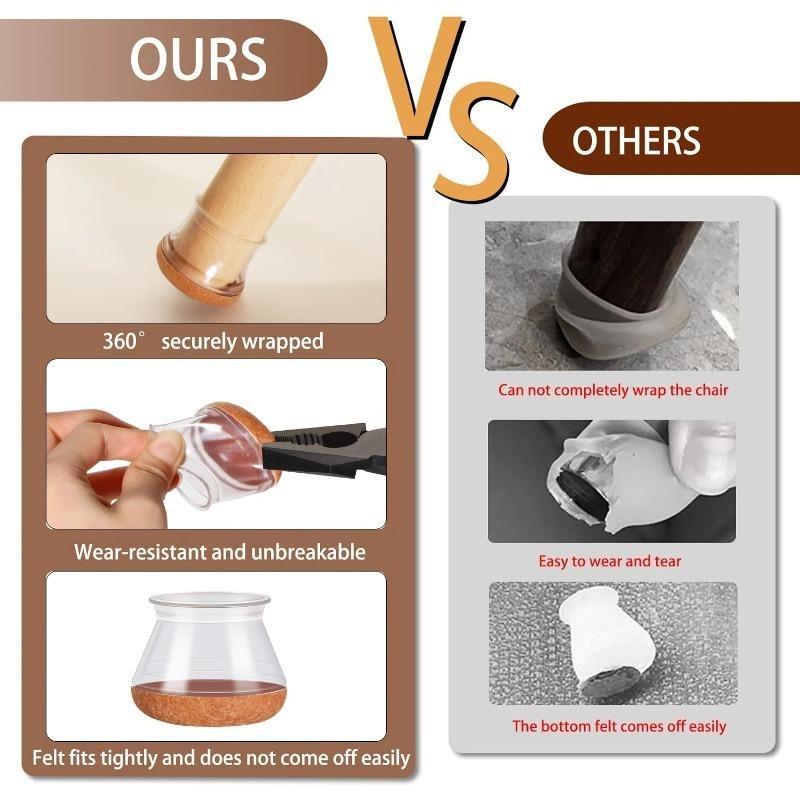 Новые силиконовые чехлы на ножки стульев, прозрачные нескользящие чехлы на ножки мебели, снижающие уровень шума, чехлы для ног диванов и столов, защитный силиконовый чехол для пола