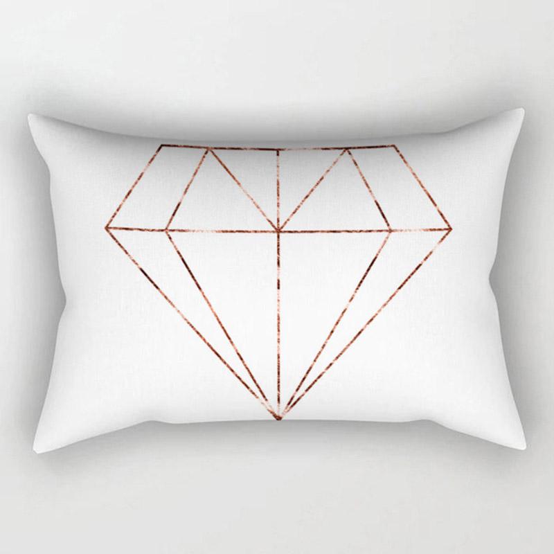 Trendy Unisex Popular Home Textile 30x50cm High Quality Decorative Pillow Covers 1PC Hot Sale Cushion Covers For Sofa Rose Golden Pink Geometric