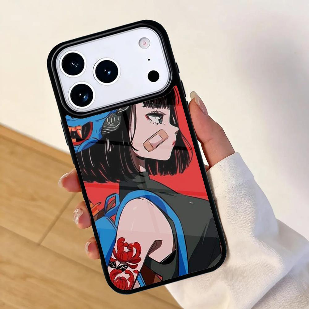 Anime Girl Samurai Mobile Phone Case for IPhone 17 AIR 16pro Max 15 14 13 12 11 Bumper Cover