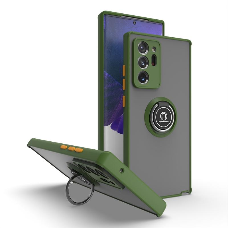 Ударопрочный чехол для телефона Samsung Galaxy S8 S9 S10 Note 8 9 10 23 PLUS LITE ULTRA S10E Модный матовый чехол-подставка с магнитным кольцом