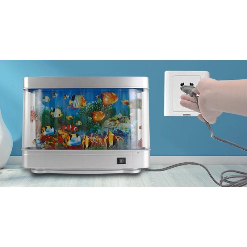 Декоративный ночник для аквариума, виртуальный океан, динамическая светодиодная настольная лампа, украшение для дома, комнаты, милая маленькая рыбка, лампа