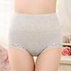 Хлопковое женское облегающее нижнее белье с высокой талией и кружевной окантовкой, трусы, простое и дышащее нижнее белье в упаковке