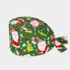 New Christmas Printed Surgical Scrub Cap 100%cotton Sweatband Chef Vet Spa Medical Bouffant Hat