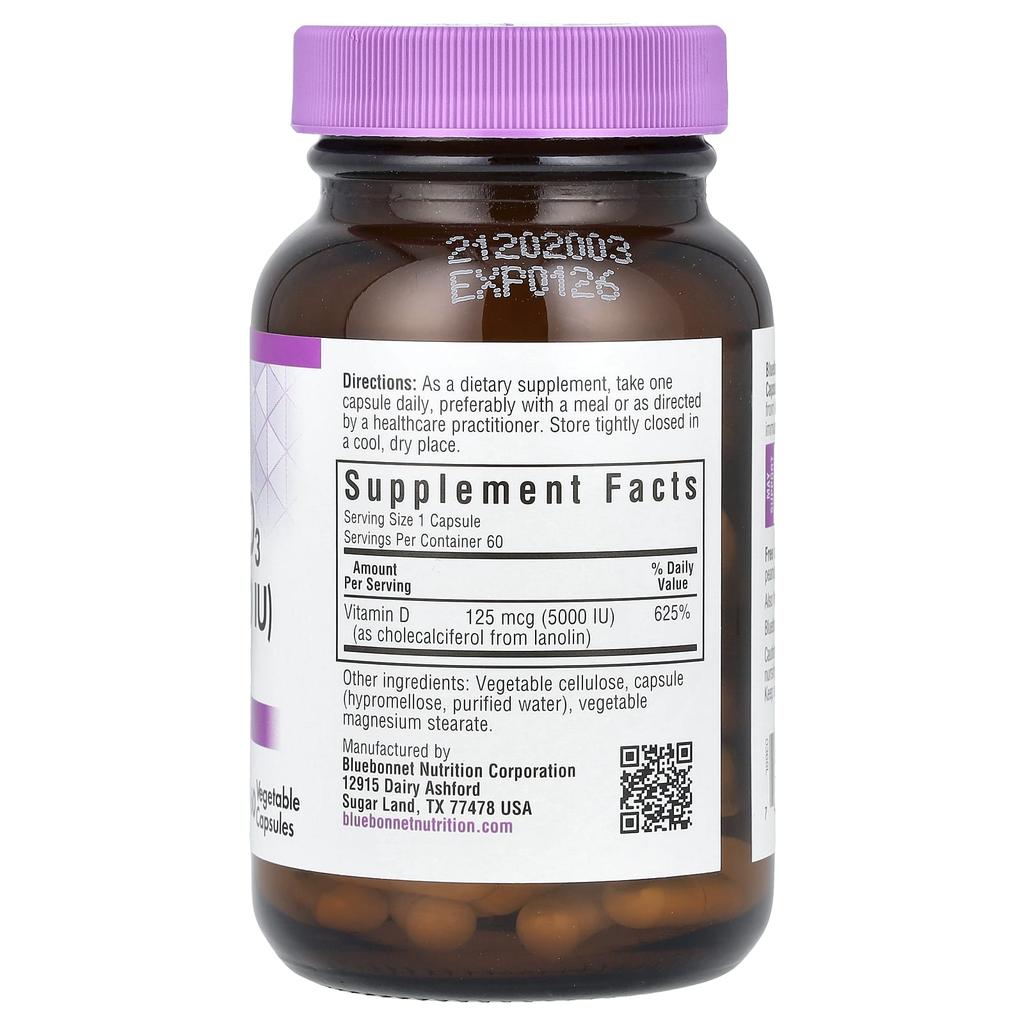 Vitamin D3, 5,000 Iu, 60 Veggie Capsules