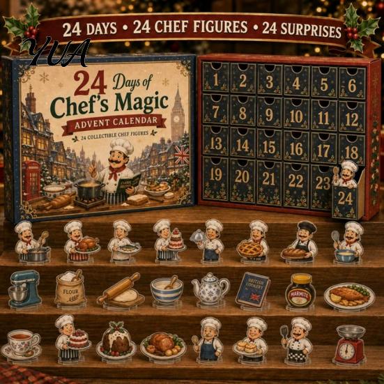 Retro Gift Box Set 2026 Career Advent Calendar, 24-Day Countdown with Mini Occupation Acrylic Miniature Props Figures, Community Helper Ornament Set,