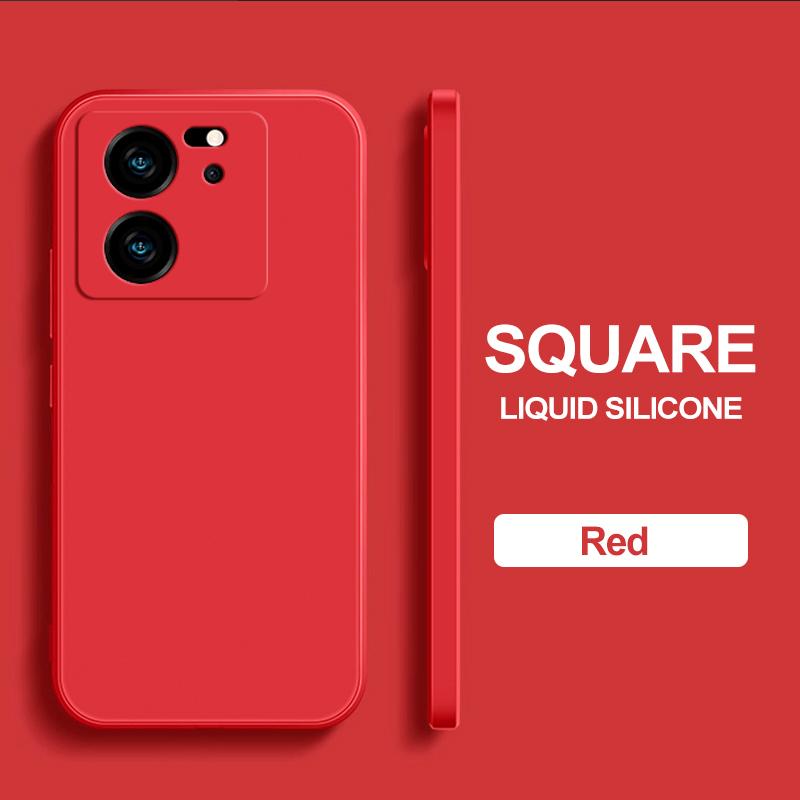Для Xiaomi 13T Pro Чехол квадратный жидкий силиконовый протектор объектива камеры мягкий чехол для Xiaomi Mi 13t 13 T Mi13T Pro противоударный чехол