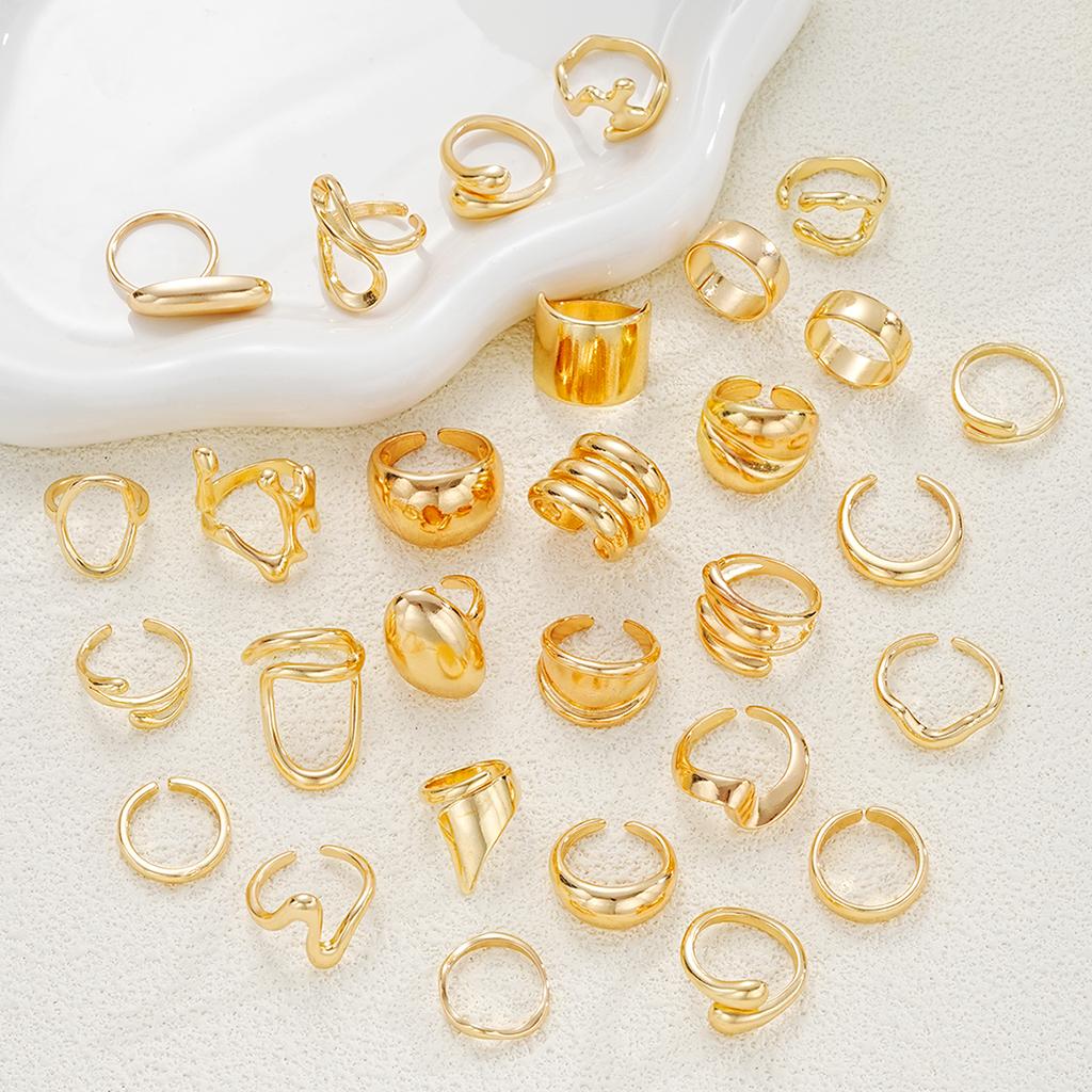 iF ME 29 Piece Eco Friendly Irregular Lava Line Ring Set Fashion Jewelry Women Shiny Trendy Daily Party Accessory