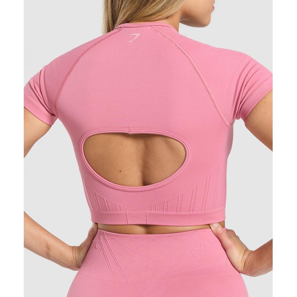 Gymshark Корсет бесшовный укороченный топ Sunset Pink B3c4w Kcll