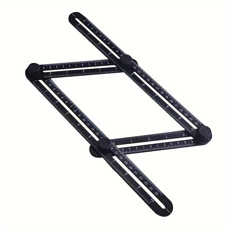 [Универсальная линейка] Складная линейка 4-в-1 1 шт. | Двойная шкала в дюймах и сантиметрах, прочный пластик, идеально подходит для измерения углов, сторон и углов