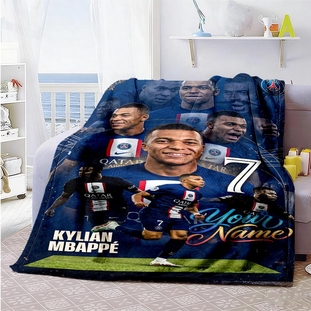 Mbappe Personalized Name Blanket Gift Customizable Blanket Ultrasoft Perfect For Bed Office Bedding Nap For All Occasions