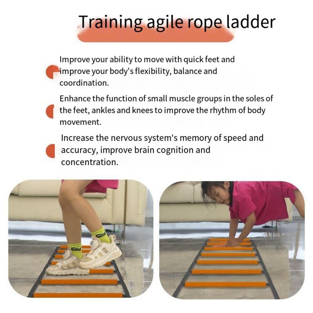 Instant Set-up Soccer Speed Ladder Orange Footwork Training Jump Ladder Agile Ladder  Adults