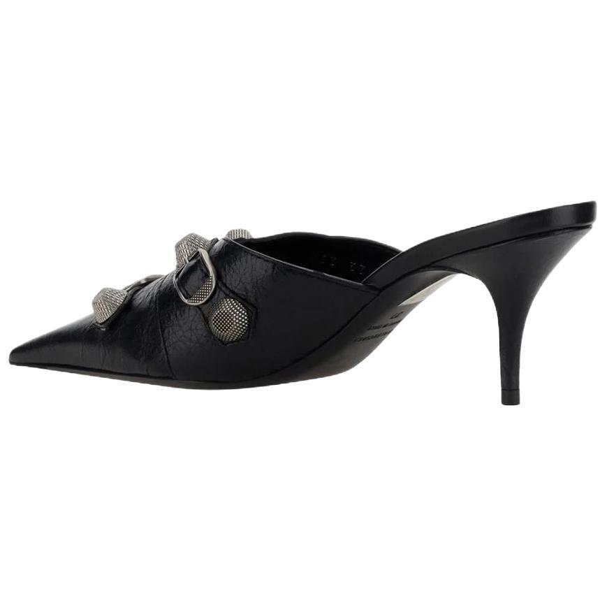 (WMNS) Балетки Balenciaga Cagole 80 мм 'Черный' Женские 714253WAD4E1081
