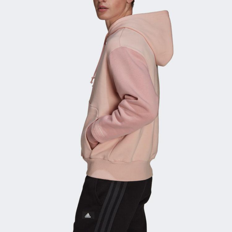 Adidas Свободная спортивная толстовка с капюшоном Colorblock Spliced, мужские топы Vapor-Pink White HU0413