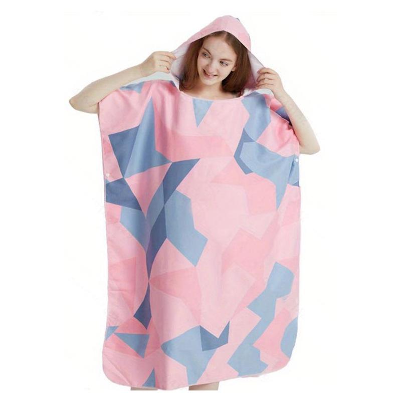 Colorful Quick-Dry Hooded Towel Cape for Beach, Bath, and Pool