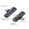 Адаптер USB C на 3,5 мм аудиоразъем с быстрой зарядкой PD 100 Вт, двухпортовый адаптер, универсальный адаптер для наушников