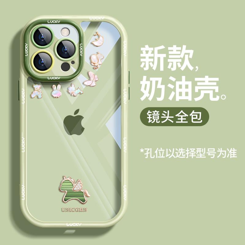 Подходит для чехла на мобильный телефон Apple 15 iphone14 простой бриллиантовый пони 13 прозрачный 17promax противоударный 16 новые модели