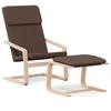 Relax Chair with Footstool Dark Brown Fabric