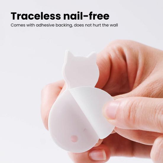 2 шт. настенных крючка для хранения в форме кошки, прочные, несущие нагрузку, самоклеящиеся крючки для хранения одежды на кухне, хозяйственные принадлежности