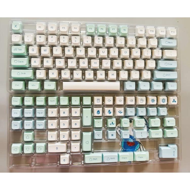 137 шт. колпачков для клавиш XDA PBT с термосублимацией, тема «Ледяная мята», для энтузиастов механических клавиатур