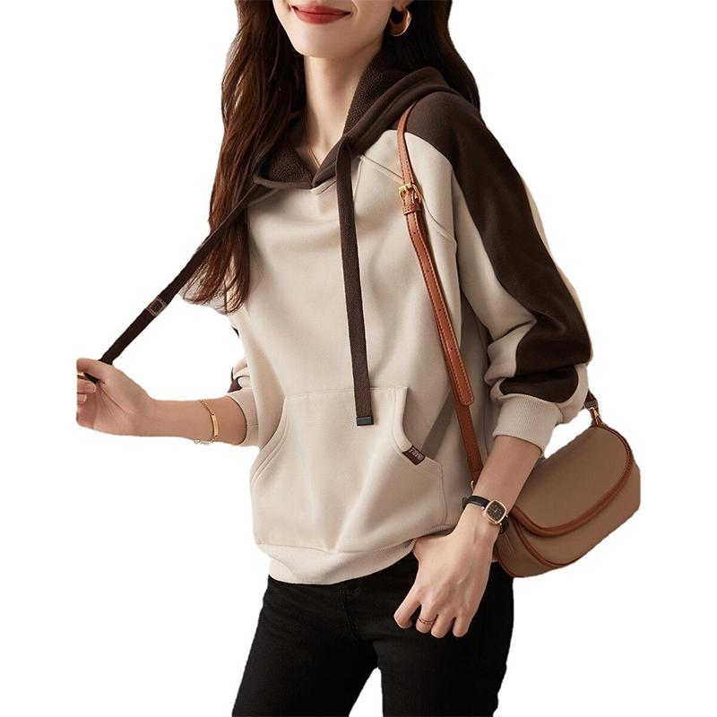 Толстовка с капюшоном, женская повседневная свободная утолщенная рубашка средней длины