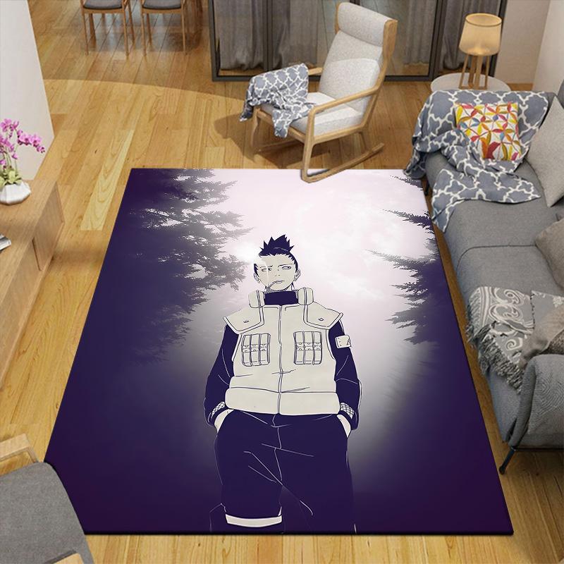 Shikamaru Nara Flannel Pattern Square Carpet,Area Rug,Carpet Rug for Living Room Bedroom Sofa Playroom Decor,Non-slip Floor Mat