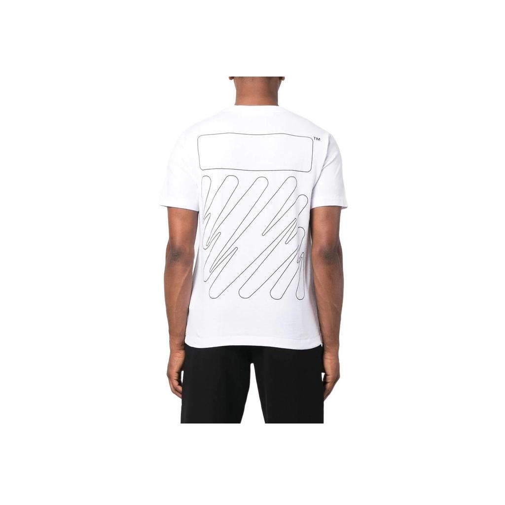 Off-White Wave Diag T-Shirt White Men Tops OMAA027F22JER0160110