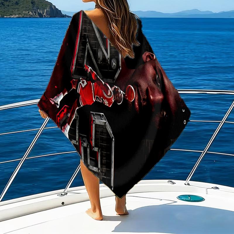 Michael basketball Artwork Beach Towel - Soft, Absorbent Microfiber, Lightweight, Ideal for The Beach, Parties, Travel, Camping fan gifts
