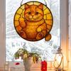 Cat Sun Catcher 2D Acrylic Cat Hanging Decoration Flip-off Cat Window Decoration for Bedroom Living Room Balcony Wall Art