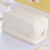 Large-Capacity 4 Compartments Pencil Case Minimalist Portable Handle Storage Pouch  Student